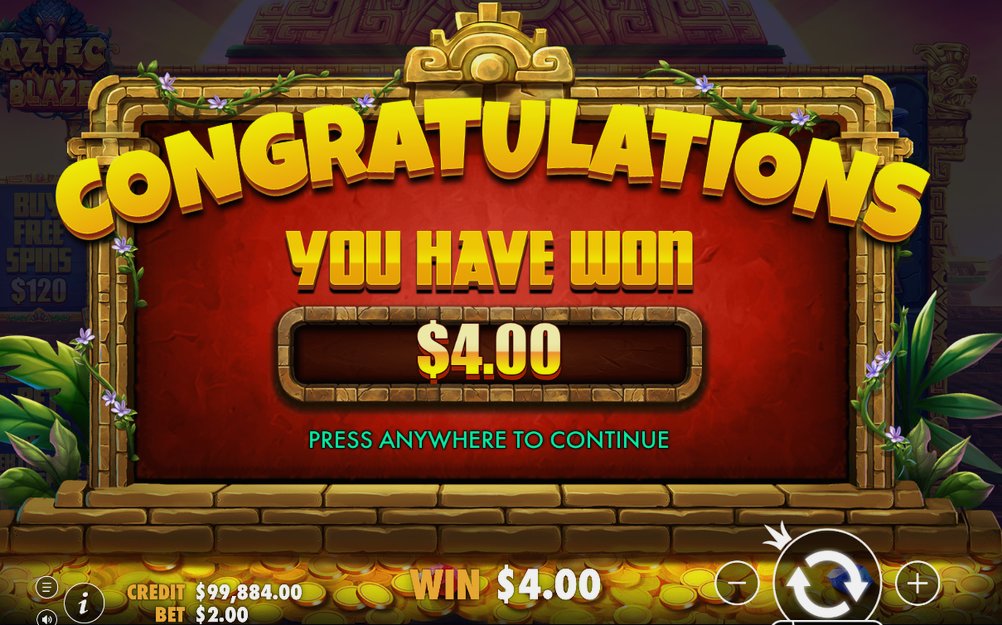 Win screen from a Colossal Symbols Respins sequence